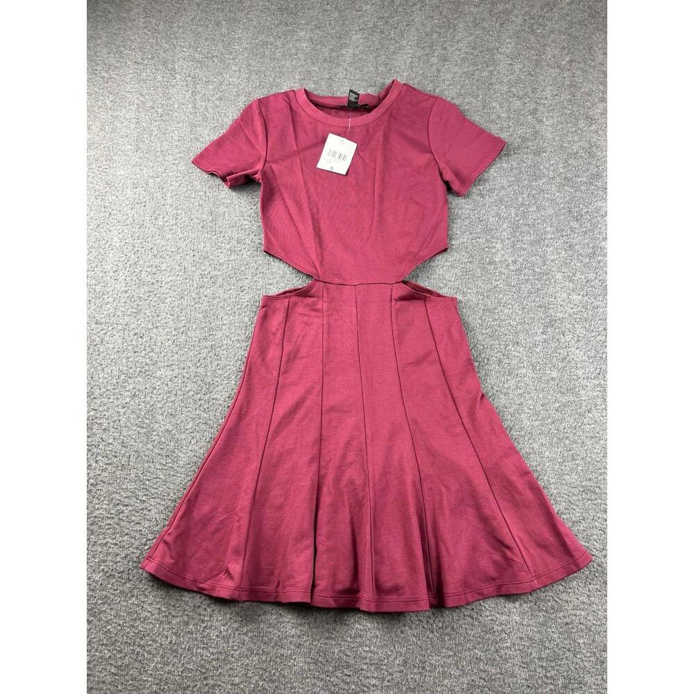 Forever 21 Women'sโ Cherry Short Sleeve Cutout Dress Size Small